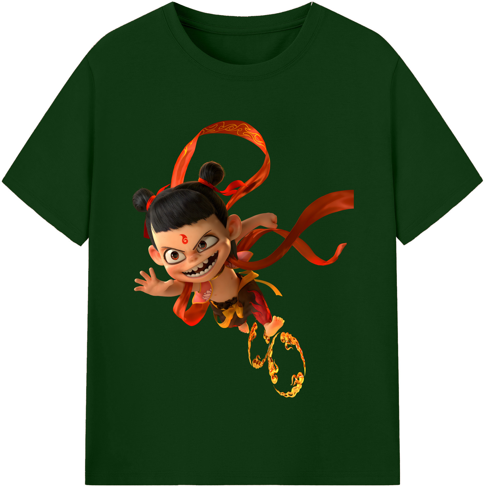 （画像用） Ne Zha 2 ナタ 魔童の大暴れ 綿100％半袖Tシャツ（フロントプリント）